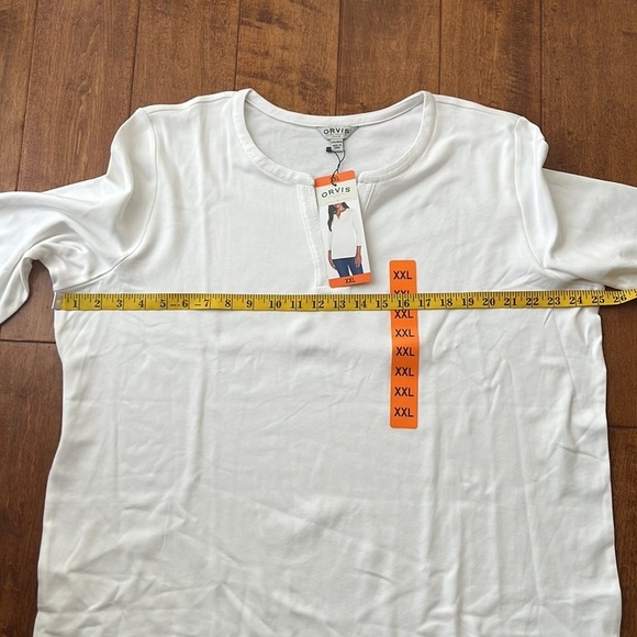 Orvis White Split Neck Blouse Size XXL - Picture 9 of 14